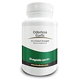 Real Herbs Odorless Garlic Extract - Derived from 6,000mg of Garlic with 15 : 1 Extract Strength - High Quality Garlic Supplement - Boost Immune Function, Detox & Liver Support - 50 Vegetarian Capsules