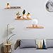 BAMTALK Floating Shelves Wall Mounted,Natural Bamboo Small 16 Inch Wall Shelves,Wood Rustic Decor Storage Hanging Bookshelves for Bathroom,Bedroom,Kitchen,Office,Farmhouse (Nature Color)