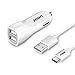 Moto Z / Z Droid / Z Force Droid / Z Play Droid Car Charger - Noot Products 3.1A 2-Port USB Adapter with 3.3ft Type C to A Charging Cable Cord