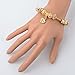 Long Way ® Gold Plated Snake Chain Beads Charm Bracelet for Women