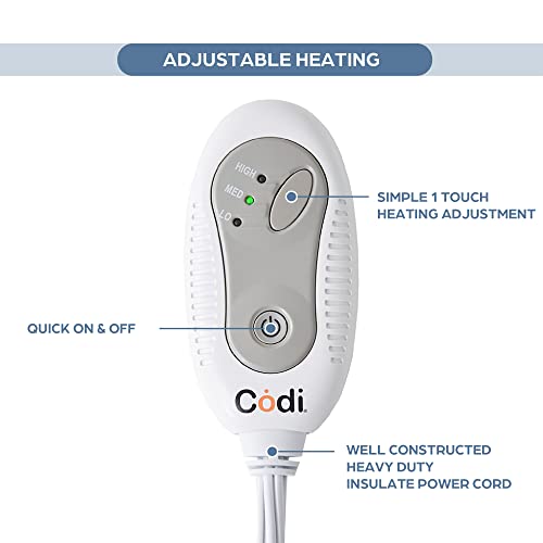 Codi Soft Faux Fur Heated Throw Blanket with Fuzzy Sherpa Back White