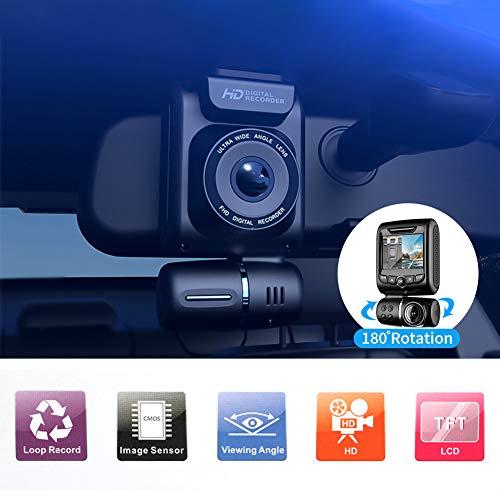 Dual Dash Cam for Cars - Front and Rear 1080P FHD Car DVR Dash Camera Recorder with WiFi ,150° Wide Angle, Super Night Vision, G-sensor WDR, Loop Recording - Thumbnail 3