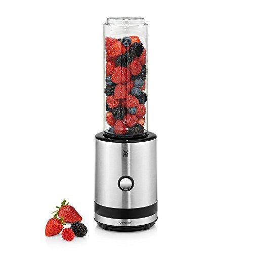 WMF-KCHENminis-Smoothie-to-go-Mini-Mixer-mit-2-Mix-Trinkbehltern-300-W-23000-UMin-06-l-BPA-frei-cromargan-mattsilber