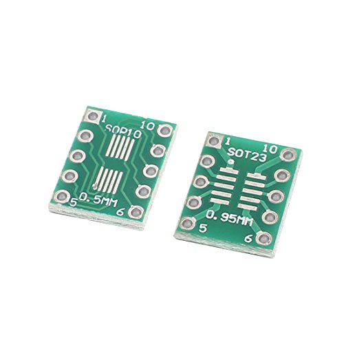 uxcell 50Pcs 13mmx10mm SOT23 MSOP10 UMAX to DIP10 0.5mm/0.95mm PCB Adapter Converter