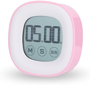Kitchen Timer Square Touch LCD Digital Screen to Display, LED Backlight,Magnet Fixed on the Metal Surface ( Pink)
