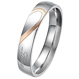 JewelryWe Lover's Heart Shape Stainless Steel Ladies Promise Ring 