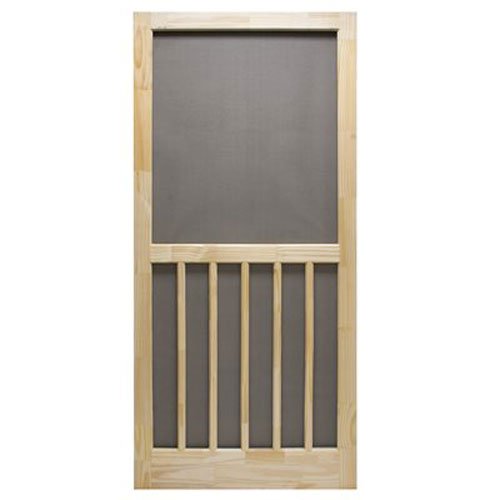 precision screen & security prod 3952na2868 Nantucket Series, 32"W x 80-1/2"H Overall Dimensions, Natural Wood Color, Wood Screen Door