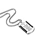 Molike Stainless Steel Men's Cross and Bible Verse Prayer Dog Tag Pendant Necklace, Christian Jewelry (Silver/Black Pendant + 22'' Chain)