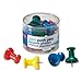 Officemate Giant Push Pins 1.5 Inch, Assorted Colors, Tub of 12 (92902)
