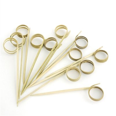 BambooMN 4.7" (12cm) Decorative Loop Ring Card Holder Cocktail Fruit Sandwich Picks Skewers for Catered Events, Holiday's, Restaurants or Buffets Party Supplies, 300 Pieces