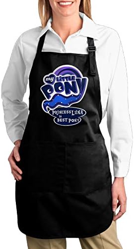 FUNNY MOPAD My Little Pony Princess Luna Is Best Pony Logo Kitchen Apron With Front Pockets