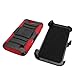 Phonelicious Cover for ZTE MAJESTY PRO Case/ZTE MAJESTY PRO PLUS Case, Xtreme Armor [Heavy Duty] Hybrid Dual Layer Kickstand Belt [Holster Clip] Combo Rugged + Screen Protector & Stylus (RED XC)
