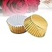 ULTNICE 100pcs Gold Foil Cupcake Liners Aluminum Thickened Baking Muffin Paper Cups Cases (Golden)