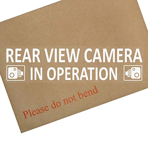 1 x Rear View Camera in Operation-Internal-7.9 Inch x 2 Inch-Window Warning Stickers-White on Clear- -CCTV Sign-Van,Lorry,Truck,Taxi,Bus,Mini Cab,Minicab Safety and Security-Go Pro,Dashcam