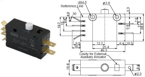 Suns S-19e Pin Plunger Snap Action Micro Switch
