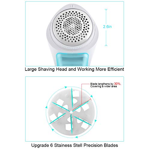 Professional Sweater Shaver Fabric Shaver Lint Remover with Large 2.6 Inch Shaving Head,Adjustable Shave Heights,Better Protect Your Clothes from Hurting - Thumbnail 3