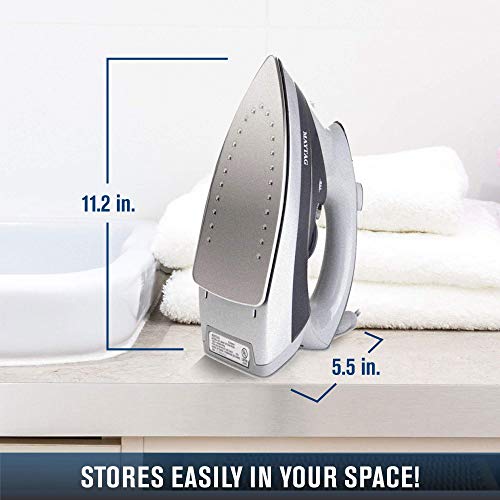 Maytag M400 Speed Heat Steam Iron & Vertical Steamer with Stainless Steel Sole Plate, Self Cleaning Function + Thermostat Dial (Renewed)