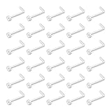 vcmart Clear Nose Rings-30pcs 18G Clear Acrylic Nose Rings Bioflex Studs Retainer Body Piercing Jewelry for Men Women