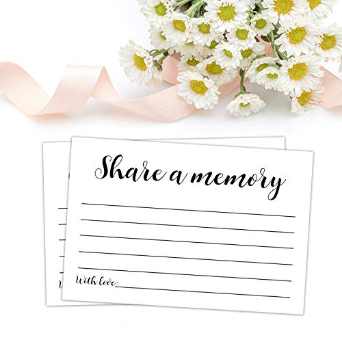 50 Pack Share a Memory Cards, Share a Memory Card for Funeral, Birthday, Retirement, Anniversary, Wedding, Celebration of life, Going Away Party Decorations, 4x6 Inch