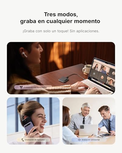 BOYA Notra Grabadora de Voz AI, Control por Aplicación, Transcripción y Resumen con Tecnología IA, 64GB de Memoria, Grabadora de Audio para Conferencias, Reuniones, Llamadas Negro