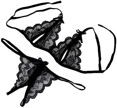 Women Sexy Lingerie Lace Bow Babydoll Honeymoon Sleepwear Sexy Womens Clothing Hollow Out Sex Underwear Temptation G-String 2Pcs/Set Red