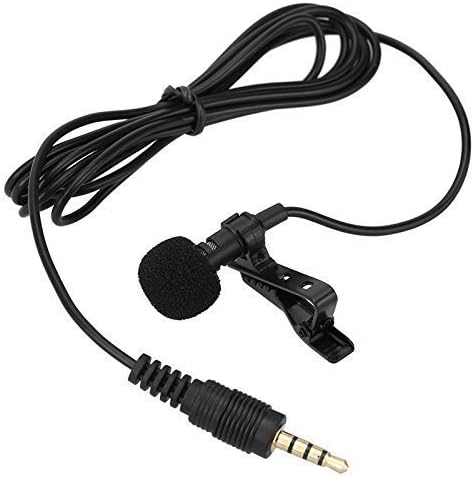 Alfa Mart Black 3.5mm Mini Lavalier Lapel mini Mic Microphone clip for Voice Chat, Video Conferencing & Recording youtube mic