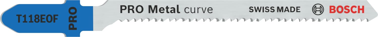 Bosch 5x PRO Metal Curve T118EOF Jigsaw Blade (for Steel sheets, Steel sheets, Length 83 mm, Professional Accessory Jigsaw)