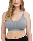 Seamless Sublime Nursing Bra for Breastfeeding and Maternity (Grey, Large)