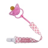 Paci Holder by PBnJ baby (Pink Dots)