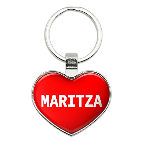 Graphics and More Metal Keychain Key Chain Ring I Love Heart Names Female M Mari - Maritza