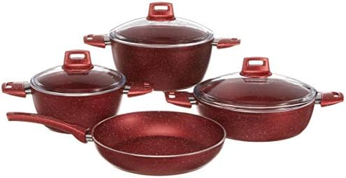 Kahramanlar Fiesta Tencere Seti Granit Kaplama Kirmizi 7 Parca Amazon Com Tr