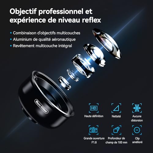 APEXEL Professional Macro Lens for Smartphone HD Macro Smartphone Compatible with iPhone, Pixels, Samsung Galaxy, Huawei, Xiaomi and Most Mobile Phones