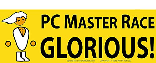 Glorious PC Master Race Bumper Sticker 5 Pack for Your Battlestation, Laptop, Computer Case, Wall & Window. Supports Childs Play Video Gaming Charity. Great Gift for a Proud Gamer, Geek or Nerd.