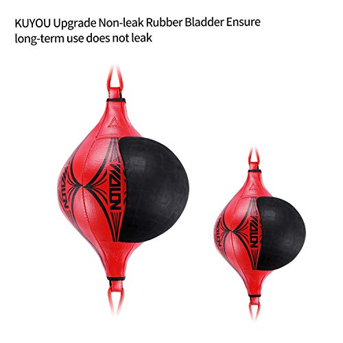 image for KUYOU Double End Ball with Pump Boxing Ball Speed Training Ball Leathe