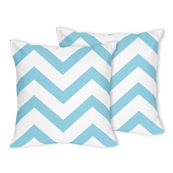 Amazon Com Turquoise And White Chevron Zig Zag Decorative Accent