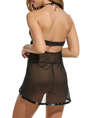 Avidlove-Women-Sexy-See-through-Lingerie-Babydoll-Irregular-Hollow-Chemises-Dress