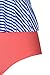 CUPSHE Women's Keeping You Accompained Stripe One-piece Swimsuit Beach Swimwear Bathing Suit (Medium, Blue)