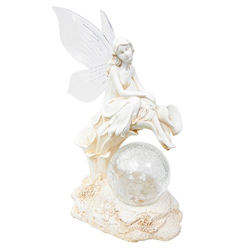 Solar Fairy Angel Color Changing LED Outdoor Garden Decoration Statue Sculpture Light Landscape Path Post Cap Deck Lamp