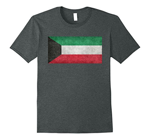 Mens kuwait flag t-shirt with grungy textures xl dark h…
