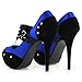 Show Story Two Tone Metal Stud Buckle High Heel Stiletto Platform Pumps,LF30438