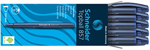 Schneider Topball 857 Rollerball 0.6mm, Box of 10, Blue (8573)