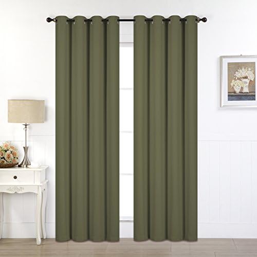 Rama Rose Blackout Room Darkening Thermal Insulated Grommets Window Curtains for Bedroom Living Room,54" W x 90" L,1 Panel,(Sage)