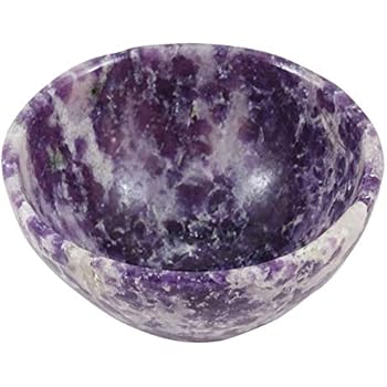 HARMONIZE Natural Lapidolite Stone Bowl Hand Carved Crystal Reiki Healing Energy Generator Gemstones