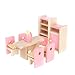 Aisster(TM) Wooden Furniture Dollhouse Miniature Pink Dining Room Set Children Toy