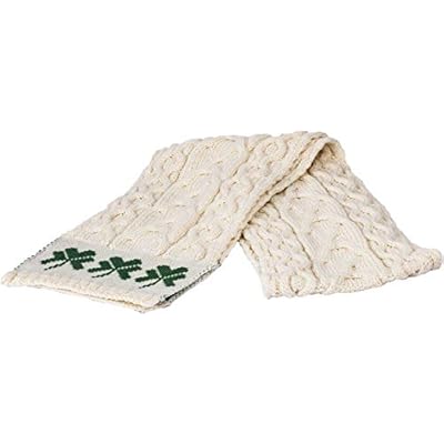 Aran Woollen Mills 100% Merino Wool Shamrock Scarf Natural Aran Woollen Mills 100% Merino Wool Shamrock Scarf Natural