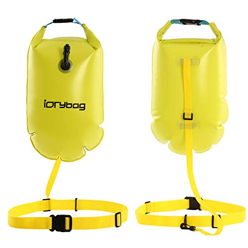 IDRYBAG Safety Swim Buoy Adult Tow Float 15L, Triathletes Open Water Swim Buoy Safe Training