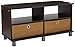 Furinno Entertainment Center w/2 Bin Drawers, Espresso/Brown