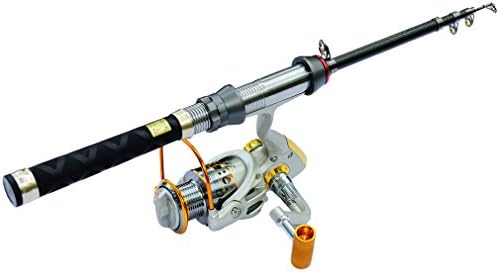 OutMall Kids Fishing Rod and Reel Combos, 4.27FT Portable Travel Telescopic Fishing Rod &amp; Spinning Reel Combo for Teens, Beginner, Boat Freshwater Fishing Pole Gear Kit, 11+1 BBs, 5:5:1 Gear Ratio