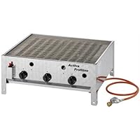  Activa Tischbräter klein silber Edelstahl Tableroaster 2+1 Gas Brenner 3-flammig Balkon ✔ eckig ✔ Grillen mit Gas ✔ für den Tisch 