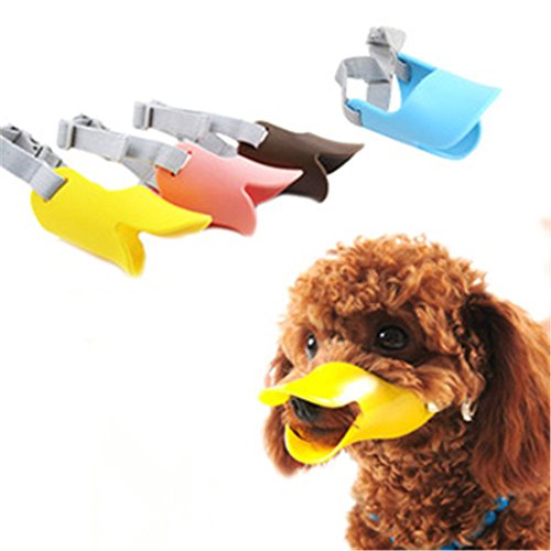 Legendog Dog Muzzle, Anti Bite Duck Mouth Shape Dog Mouth Covers Anti-Called Muzzle Masks Pet Mouth Set Bite-Proof Silicone Material (Orange,S)